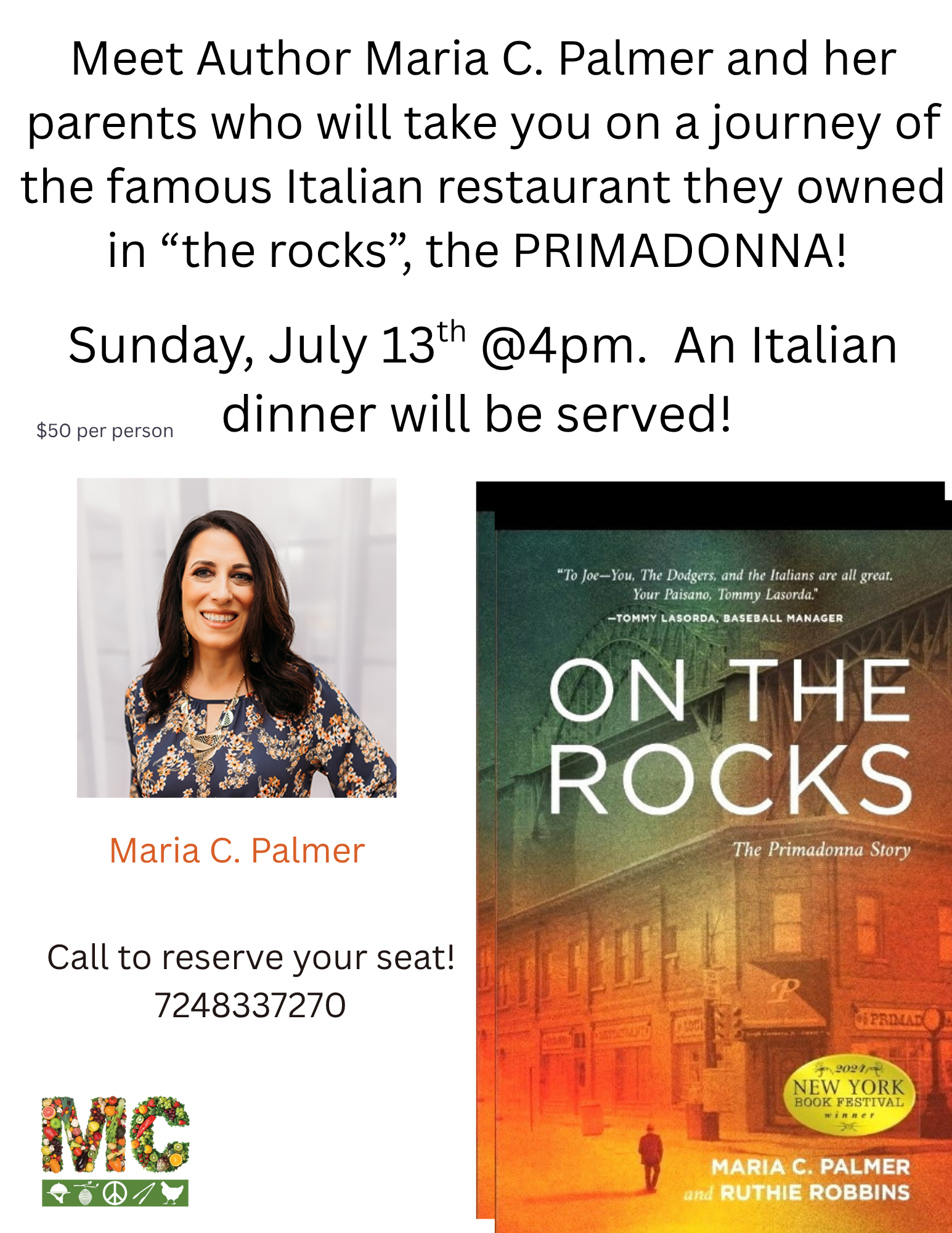 Meet Author Maria Palmer who wil take you on a journey of the famous Italian restaurant her family owned (3)